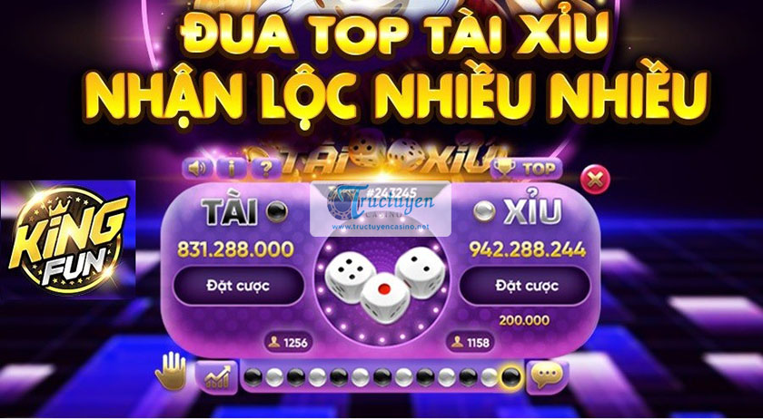 Tài xỉu King fun Interface